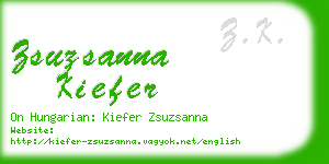 zsuzsanna kiefer business card